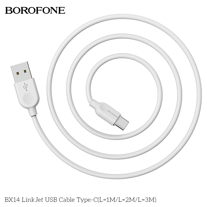BOROFONE BX14 LinkJet USB-A to USB-C cable 3m NZ 4